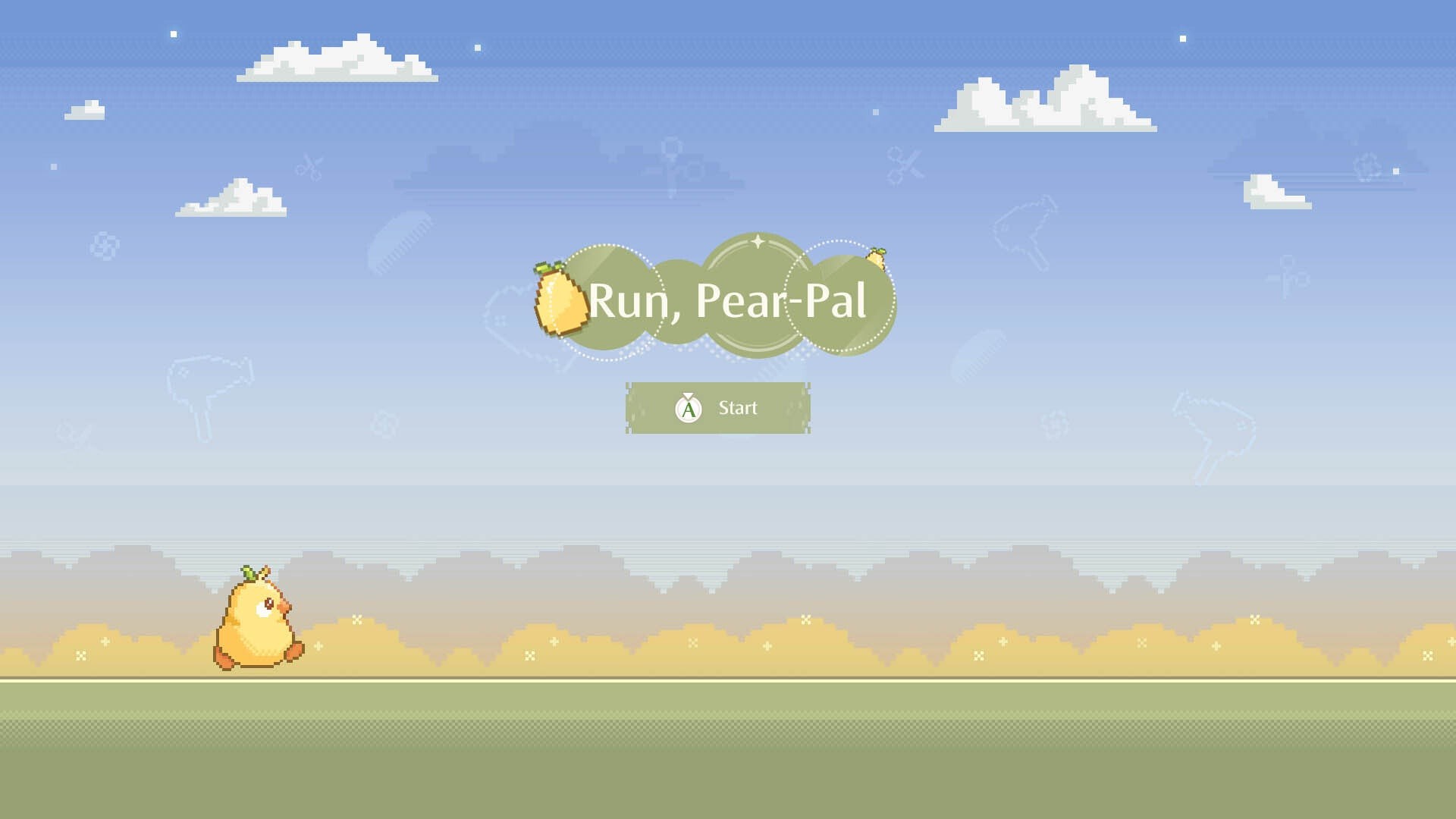 Màn hình khởi đầu của trò chơi mini Run, Pear-Pal