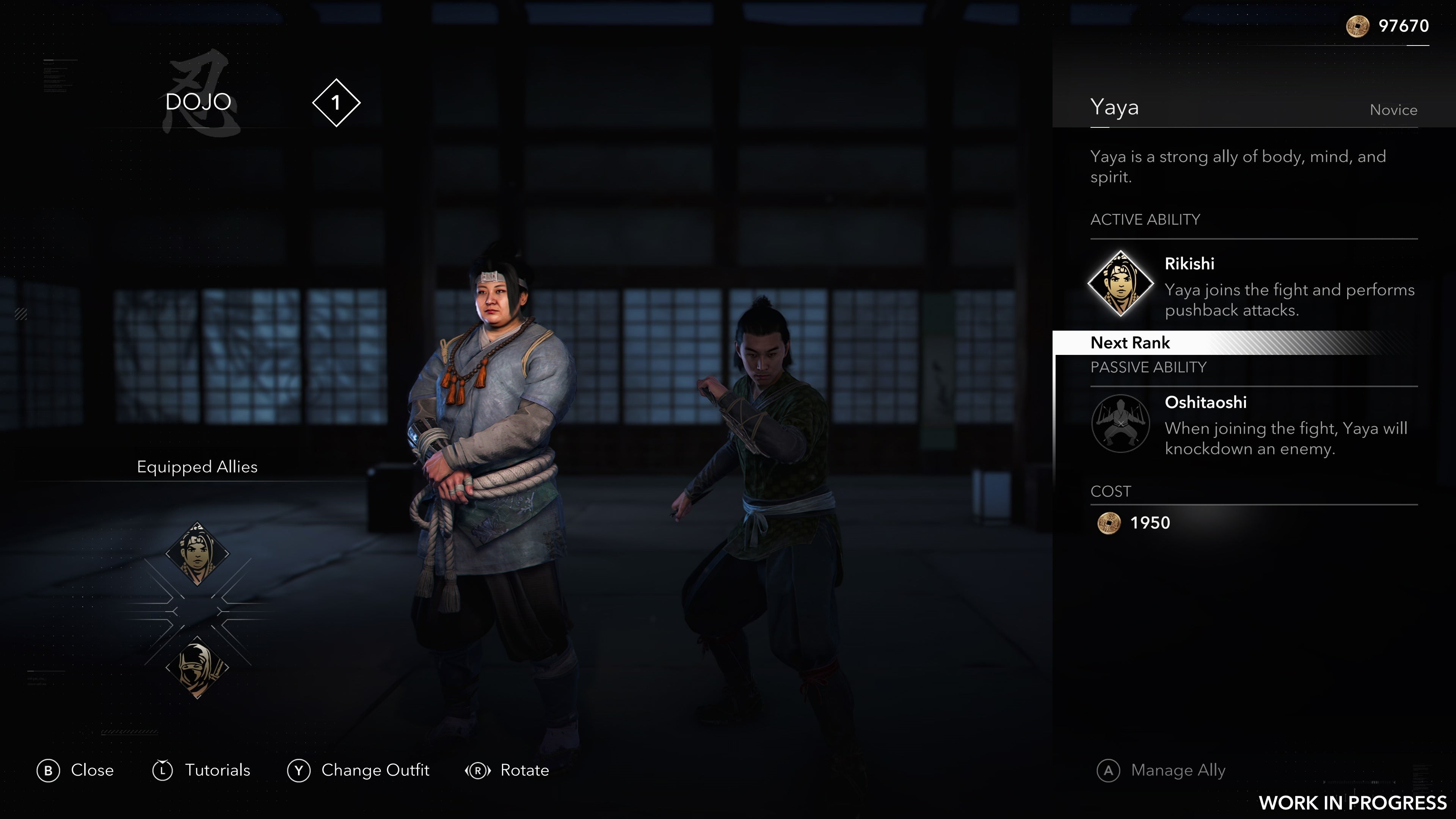 Màn hình menu Đồng minh từ Assassin's Creed Shadows
