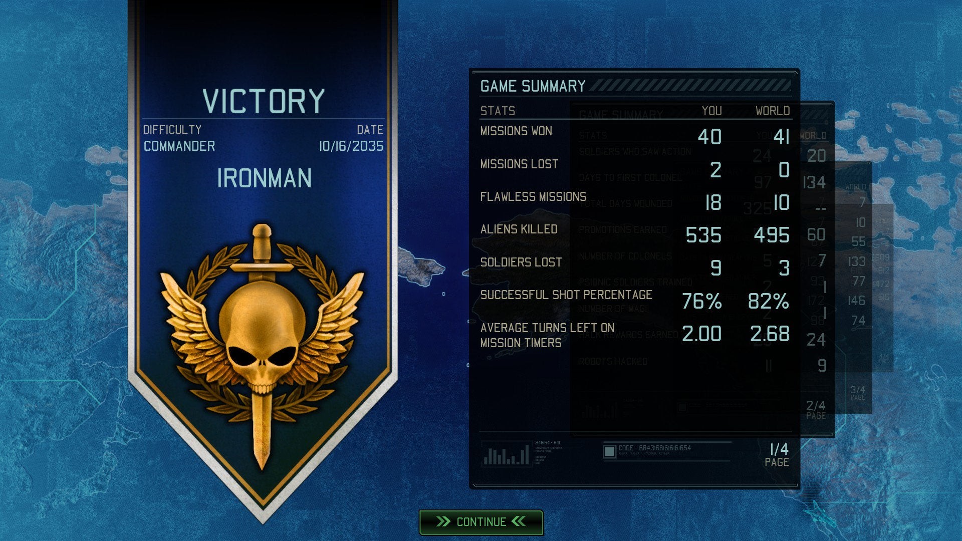 Màn hình thất bại trong XCOM 2 Ironman mode nhắc nhở về tính khắc nghiệt của chế độ này