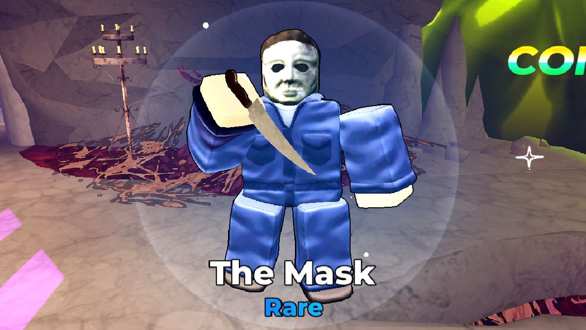 Màn hình triệu hồi The Mask trong Roblox Horror Tower Defense.