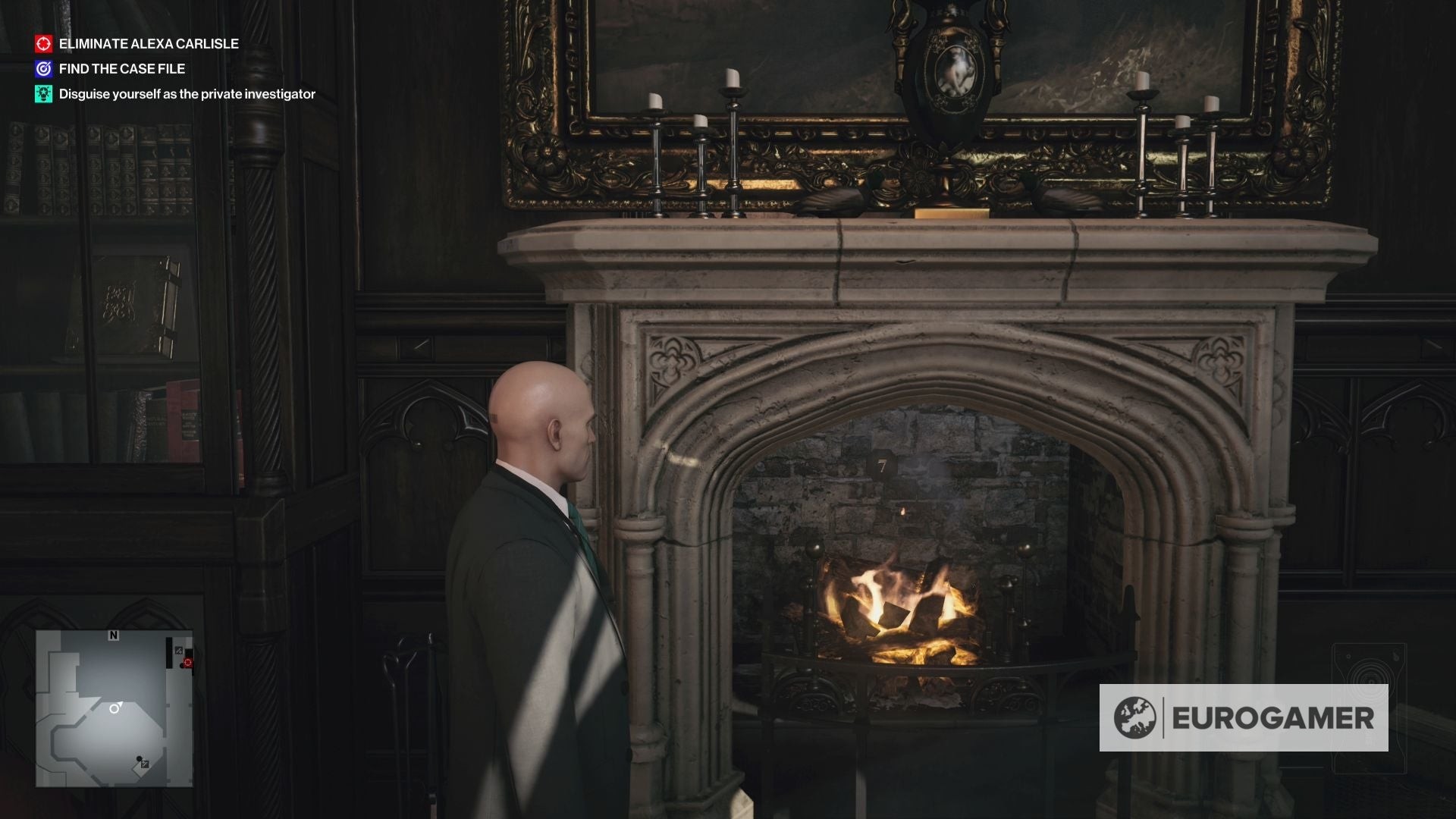 Manh mối lò sưởi tại văn phòng Alexa Carlisle trong Hitman 3 Dartmoor