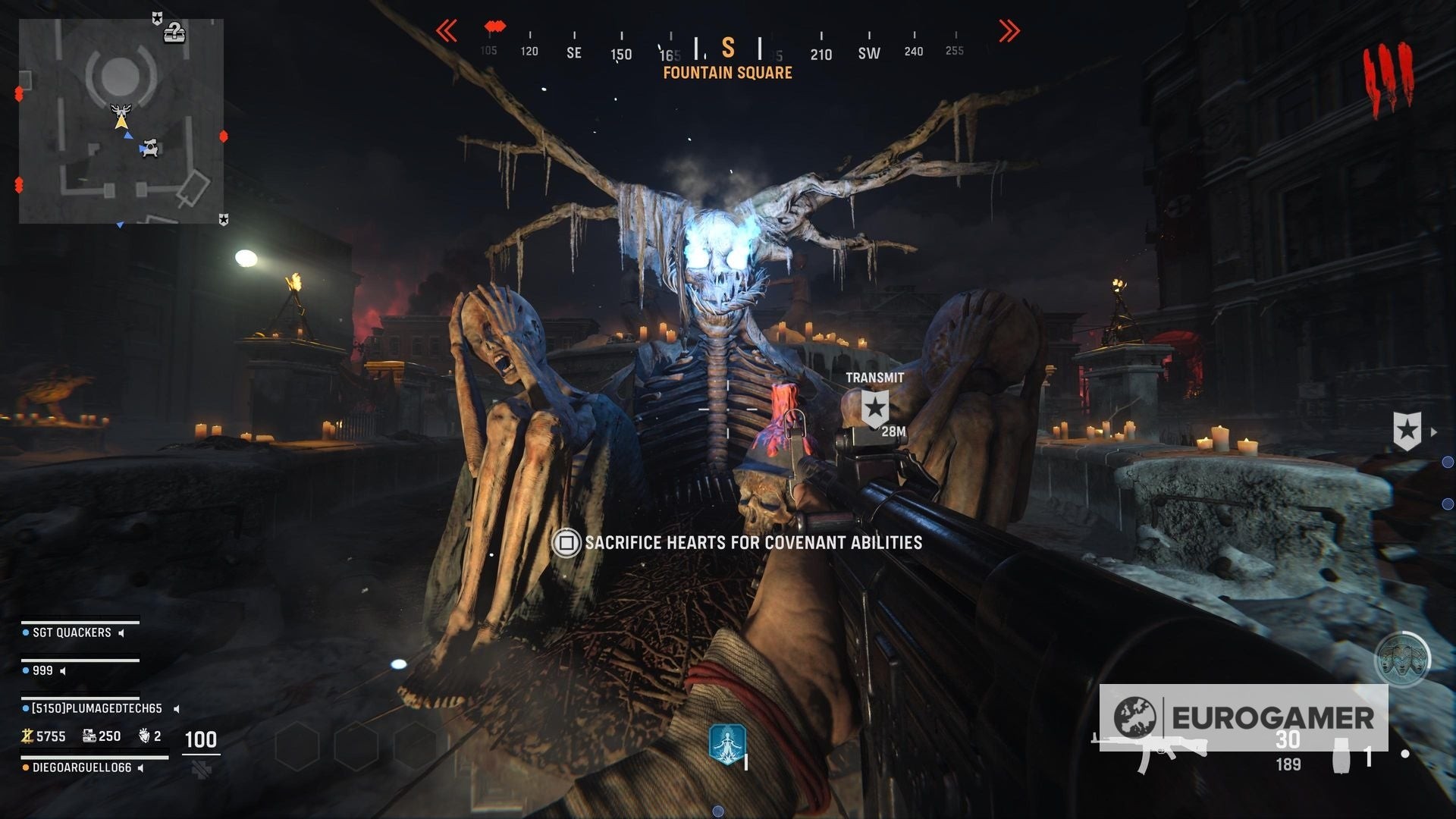 Mắt của Bàn thờ Giao Ước chuyển màu tím báo hiệu covenant Sử Thi (Epic) trong Vanguard