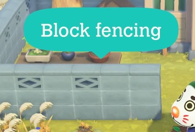 Mẫu hàng rào khối (Block fencing) đơn giản và hiện đại trong Animal Crossing