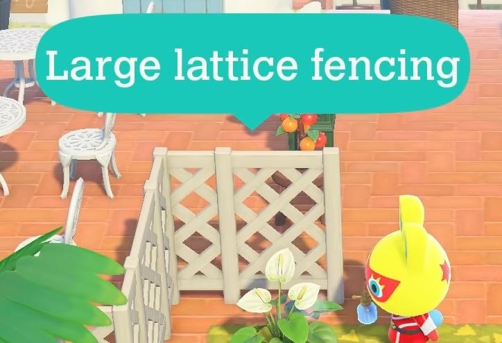 Mẫu hàng rào mắt cáo lớn (Large lattice fencing) dùng trang trí trong Animal Crossing