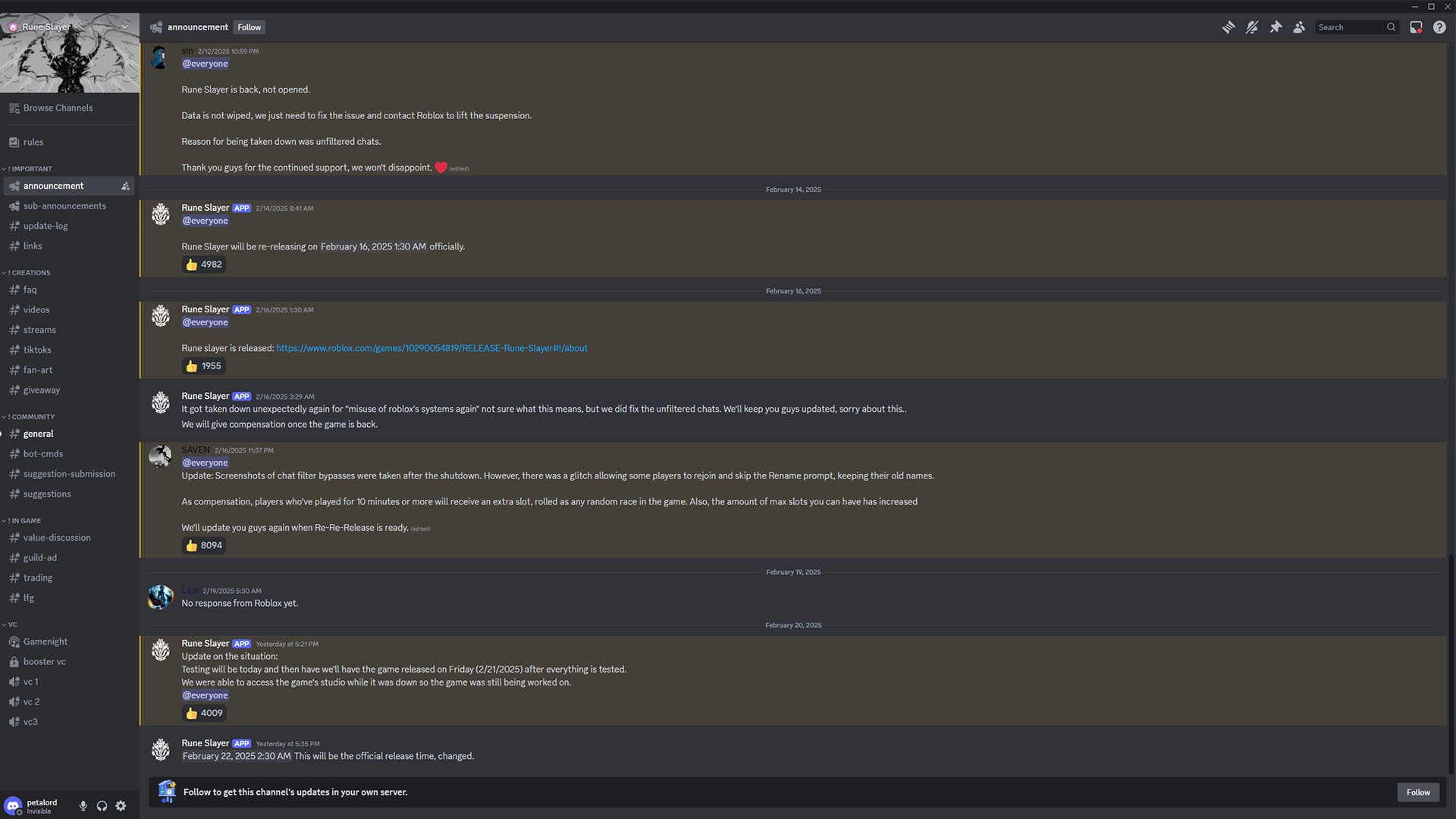 Máy chủ Discord của Rune Slayer