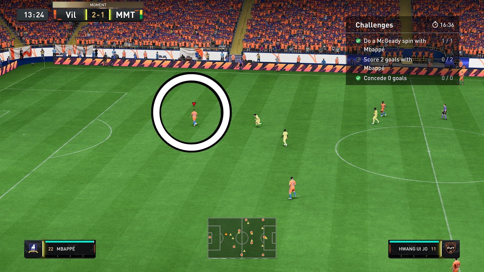 Mbappe thực hiện McGeady spin để hoàn thành thử thách trong FIFA 23