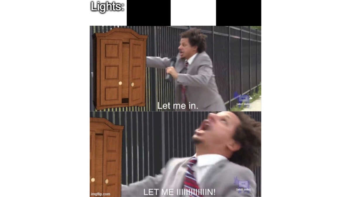 Meme DOORS về sự hoảng loạn khi không thể vào tủ trốn Rush hoặc Ambush