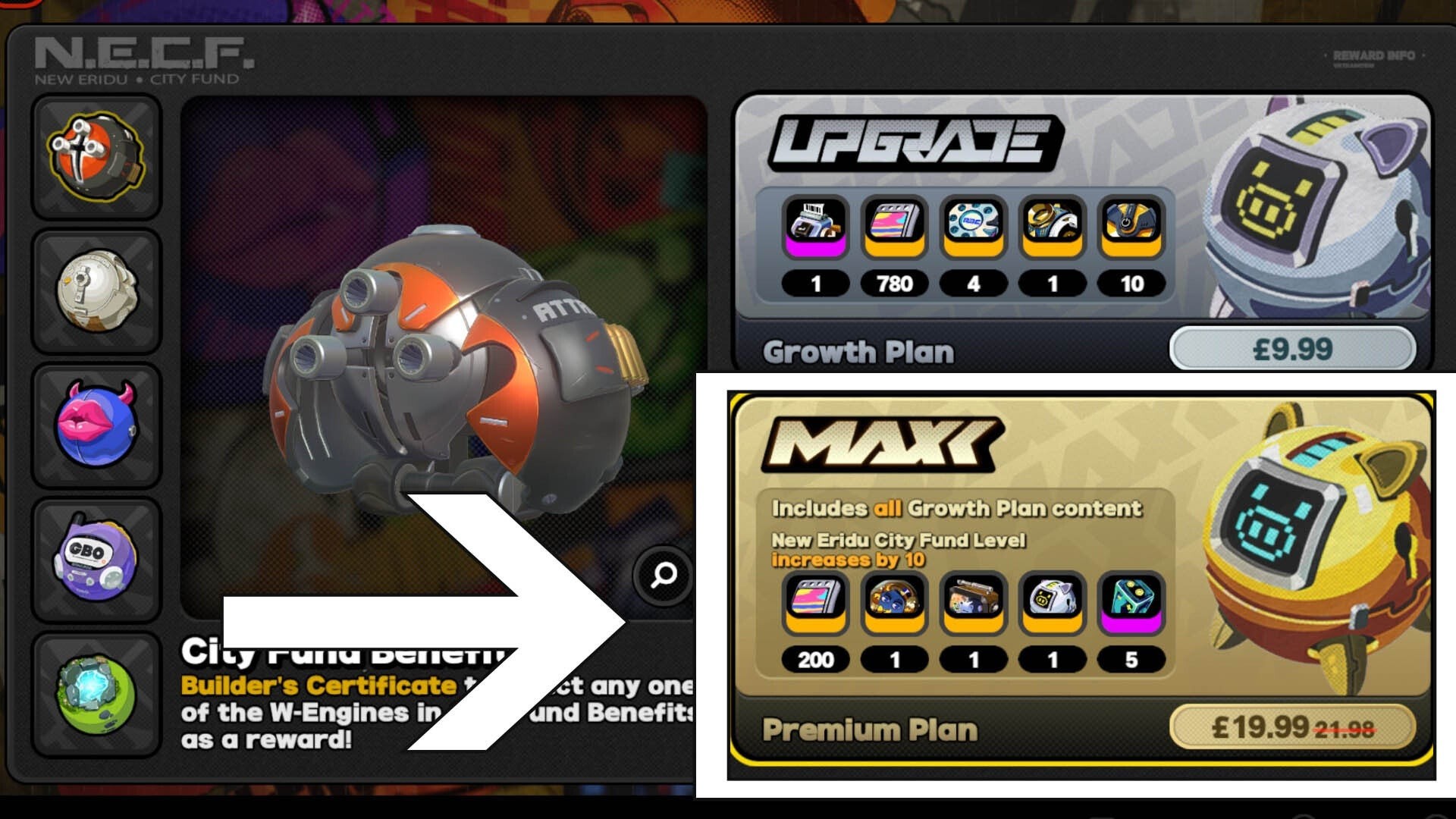 Menu chọn mua Gói Cao Cấp (Premium Plan) cho Battle Pass Zenless Zone Zero