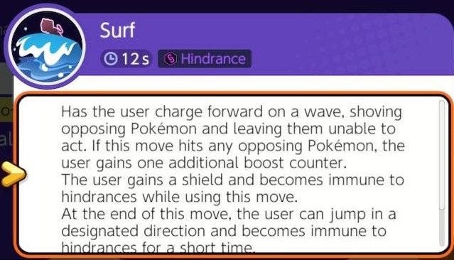 Mew thi triển kỹ năng Surf trong game