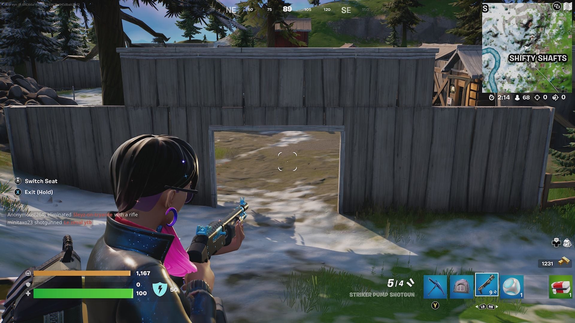 Minh họa một chiếc xe tải khác gần Shifty Shafts trong game Fortnite.