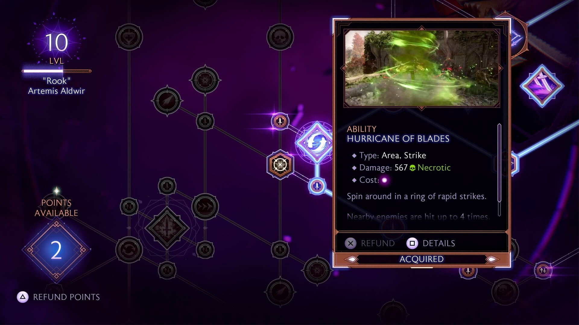 Mô tả chi tiết một kỹ năng trên cây kỹ năng của Rook trong Dragon Age The Veilguard