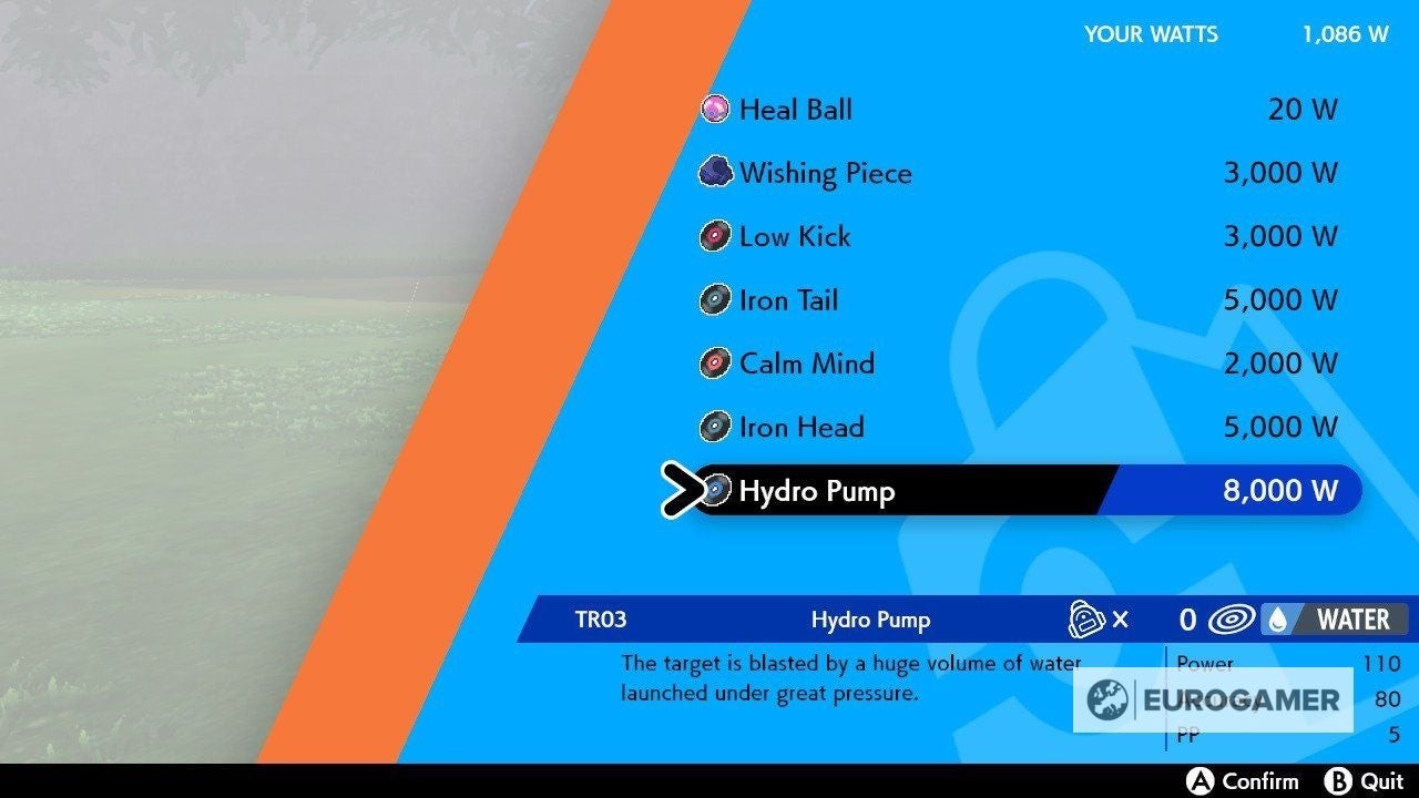 Mỗi Rotom Rallyist bán các loại TR khác nhau mỗi ngày