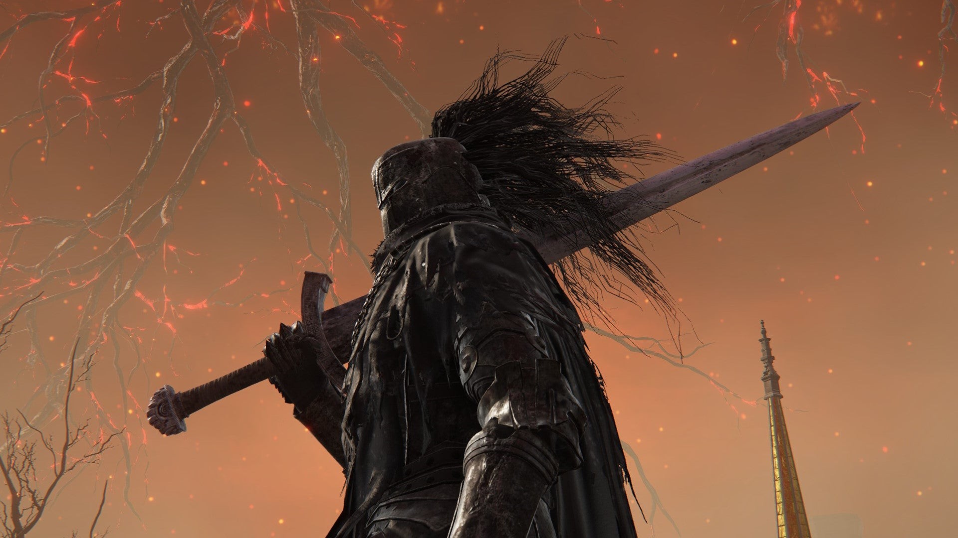 Một chiến binh cầm thanh kiếm Iron Greatsword trong Elden Ring