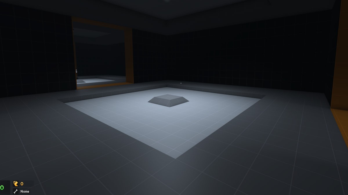Một người chơi Roblox Evade đang ẩn nấp sau bức tường để tránh tầm nhìn của Angry Munci