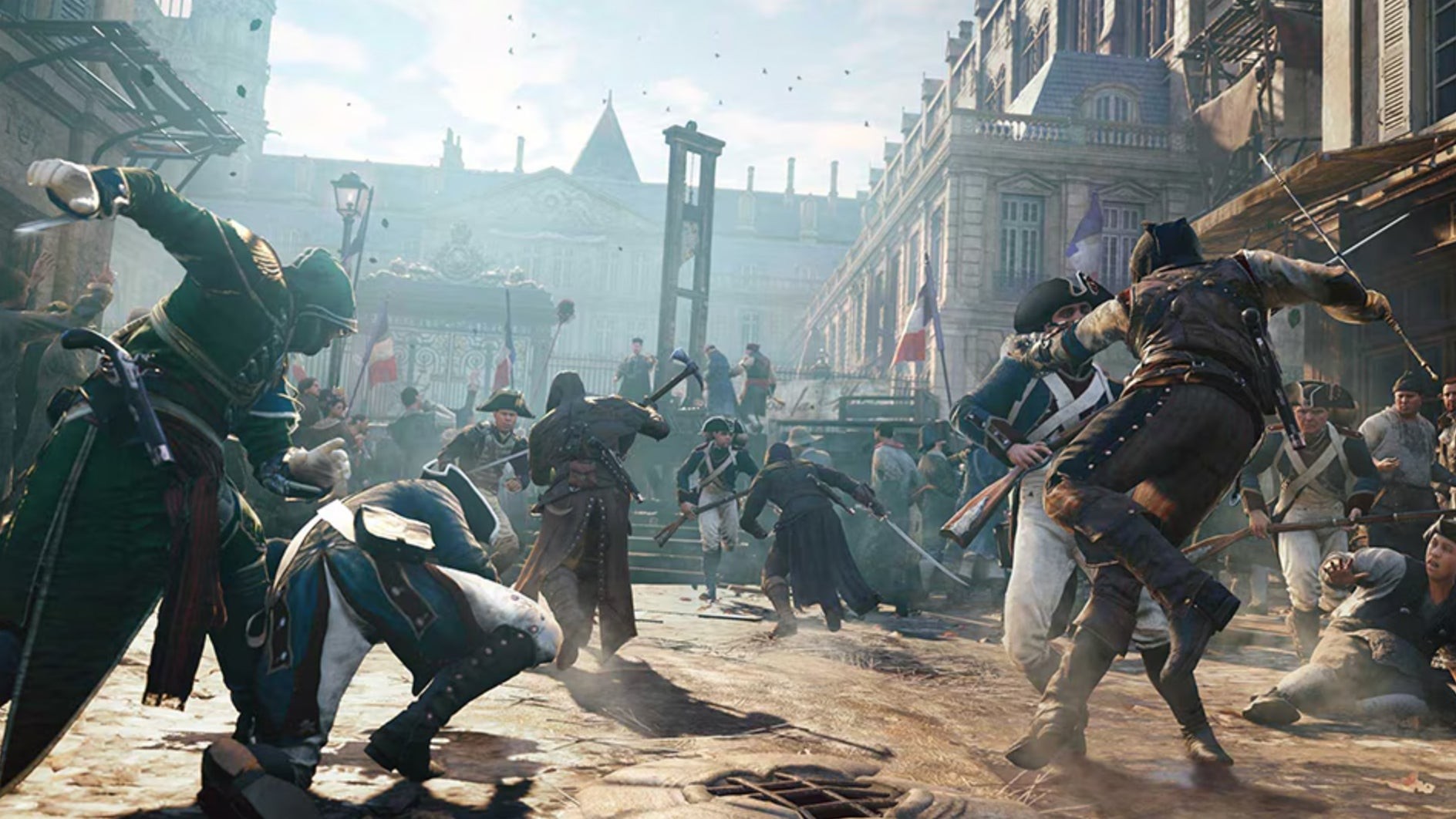 Một nhóm sát thủ chiến đấu với lính ở Paris trong thời kỳ Cách mạng Pháp.