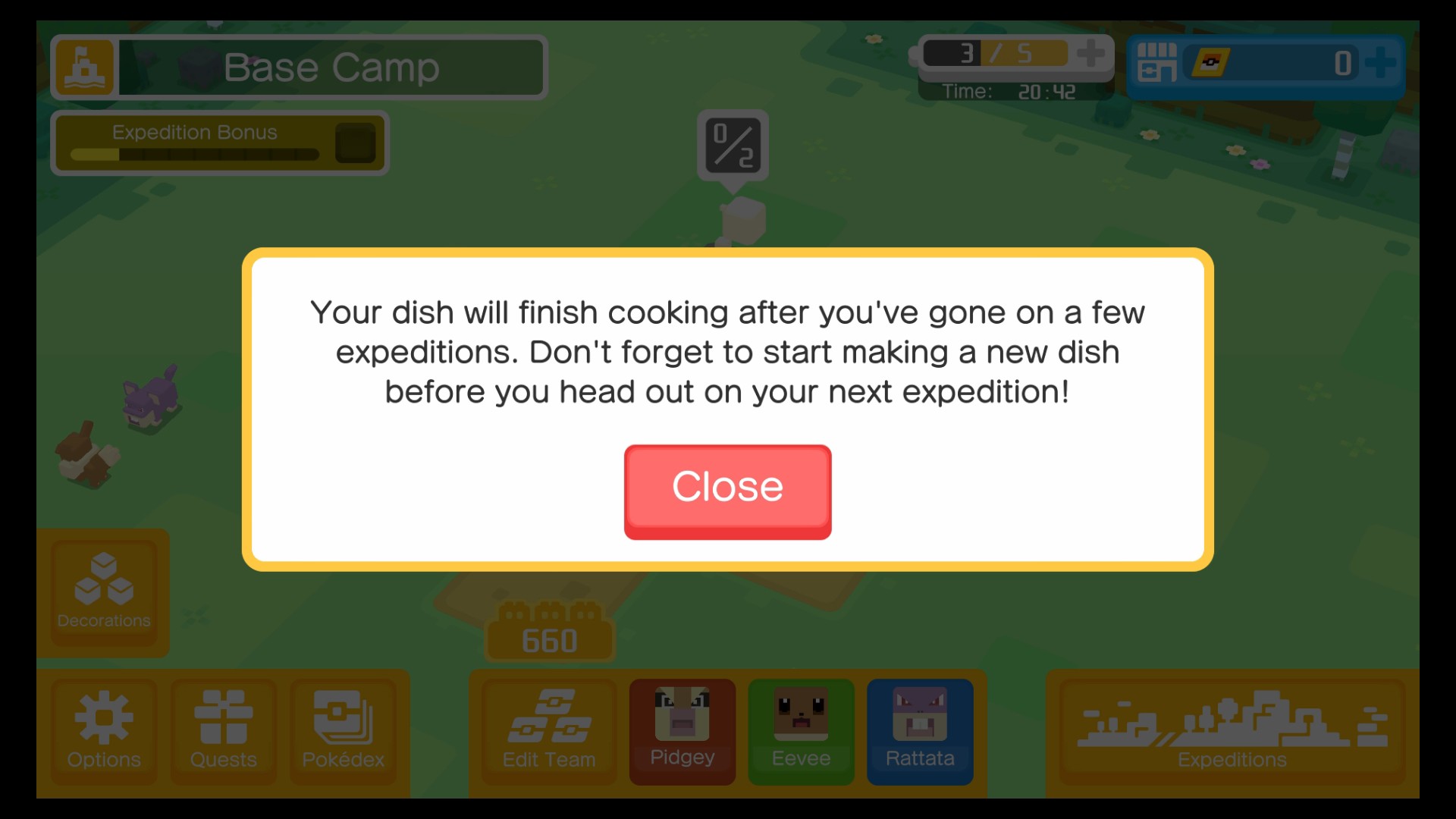 Một Pokémon mới xuất hiện sau khi hoàn thành công thức nấu ăn trong Pokémon Quest