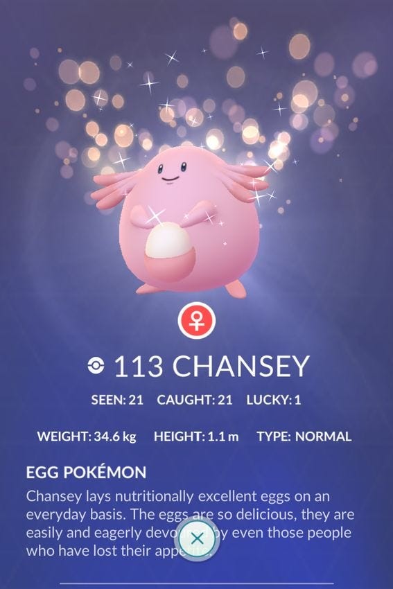 Mục Pokémon May Mắn (Lucky) trong Pokédex của Pokémon Go