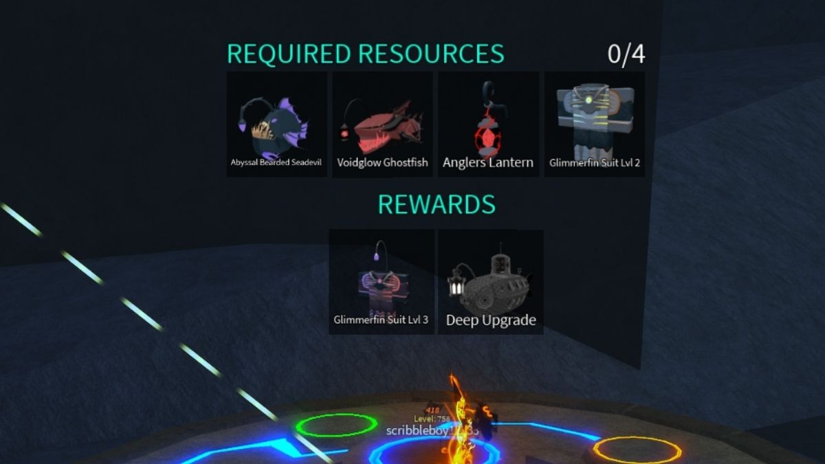 Nâng Cấp Bộ Đồ Glimmerfin Cấp 3 trong Fisch