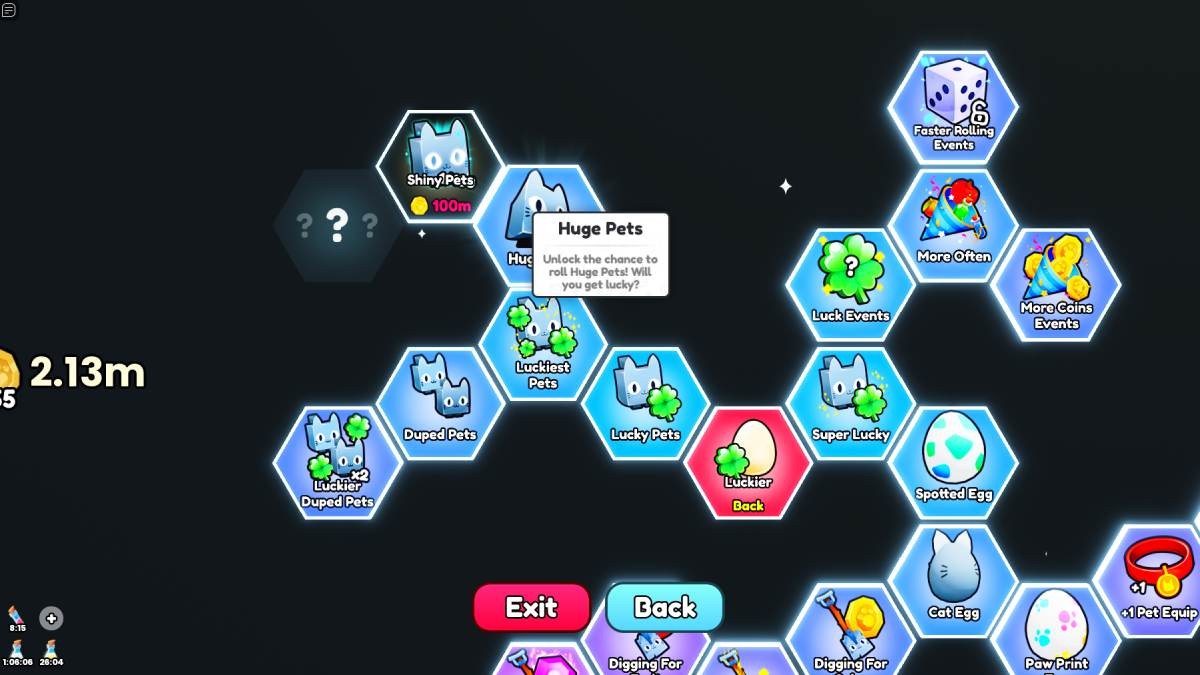 Nâng cấp Huge Pets cần mở khóa trong cây kỹ năng PETS GO