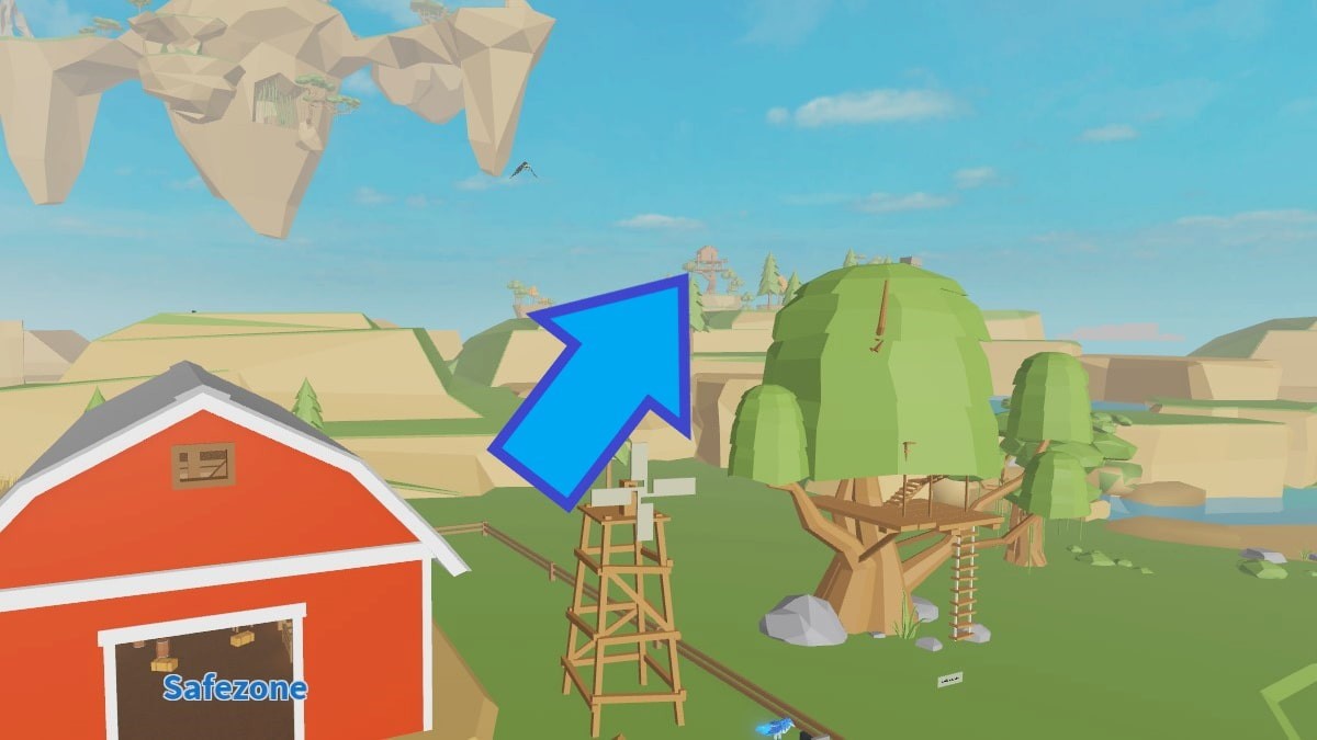 Ngôi nhà trên cây tại đảo nổi thấp phía sau Safezone Animal Simulator
