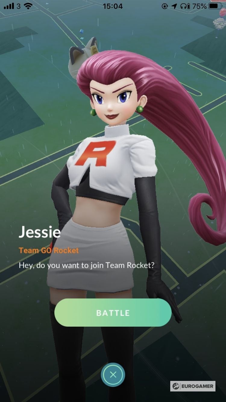 Người chơi chuẩn bị đối đầu với Jessie trong Pokémon Go