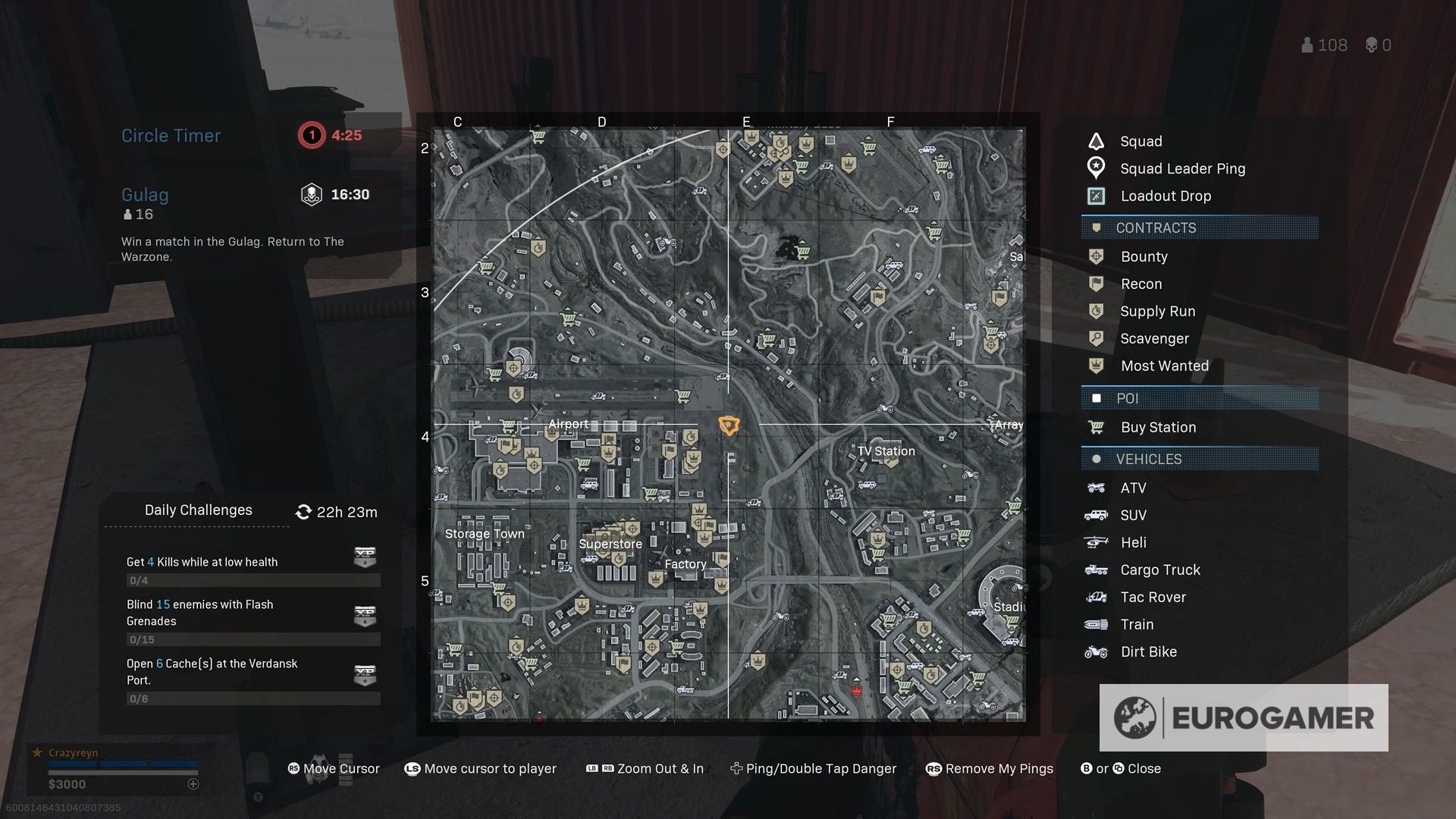 Người chơi chuẩn bị đu dây xuống hầm WW2 gần Airport