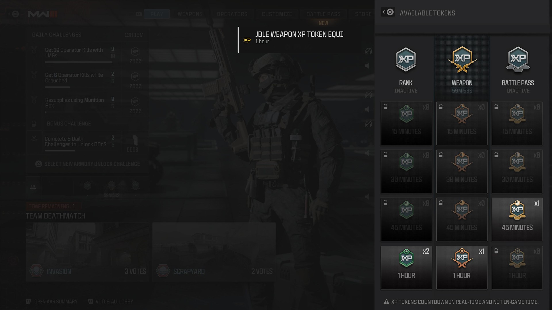 Người chơi có thể sử dụng XP Tokens trong Modern Warfare 3 để tăng cường kinh nghiệm họ kiếm được
