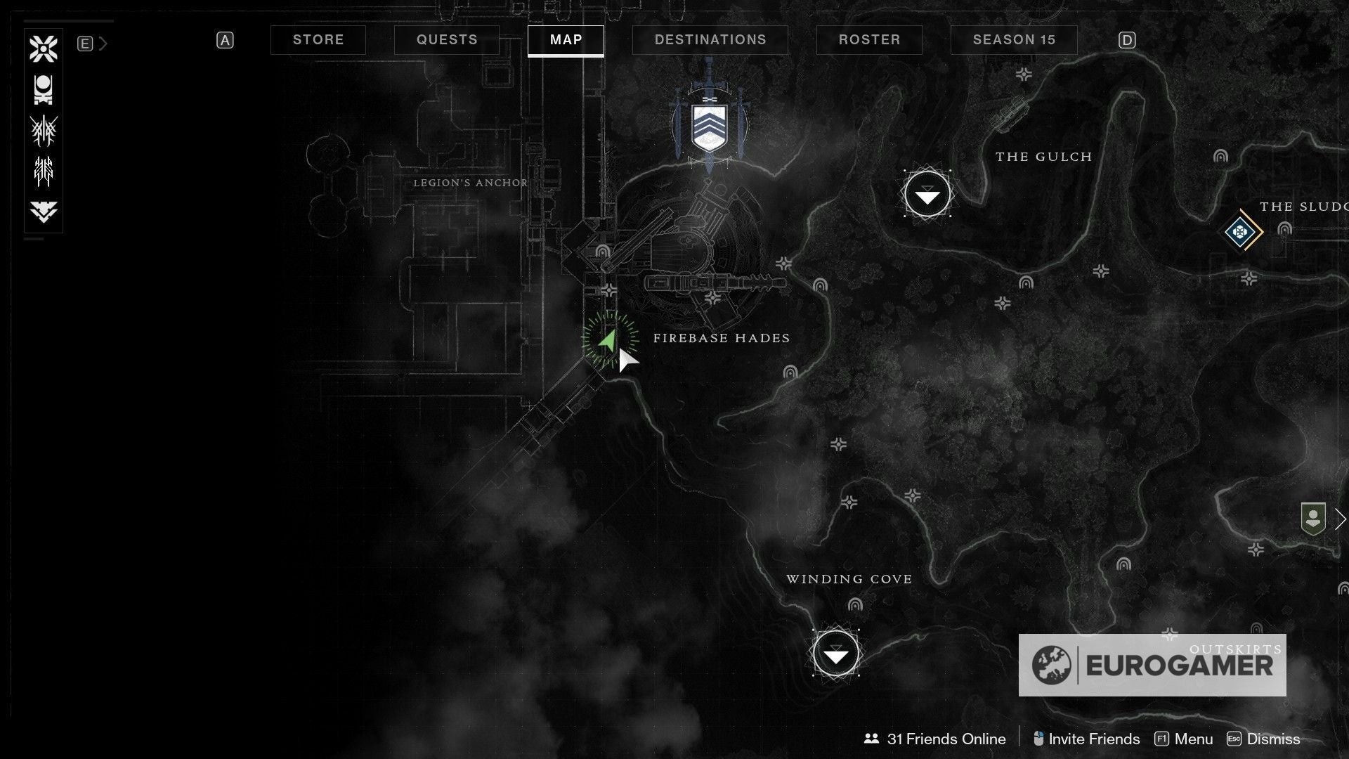 Người chơi Destiny 2 tương tác với Datapad Red Legion phát sáng tại Firebase Hades