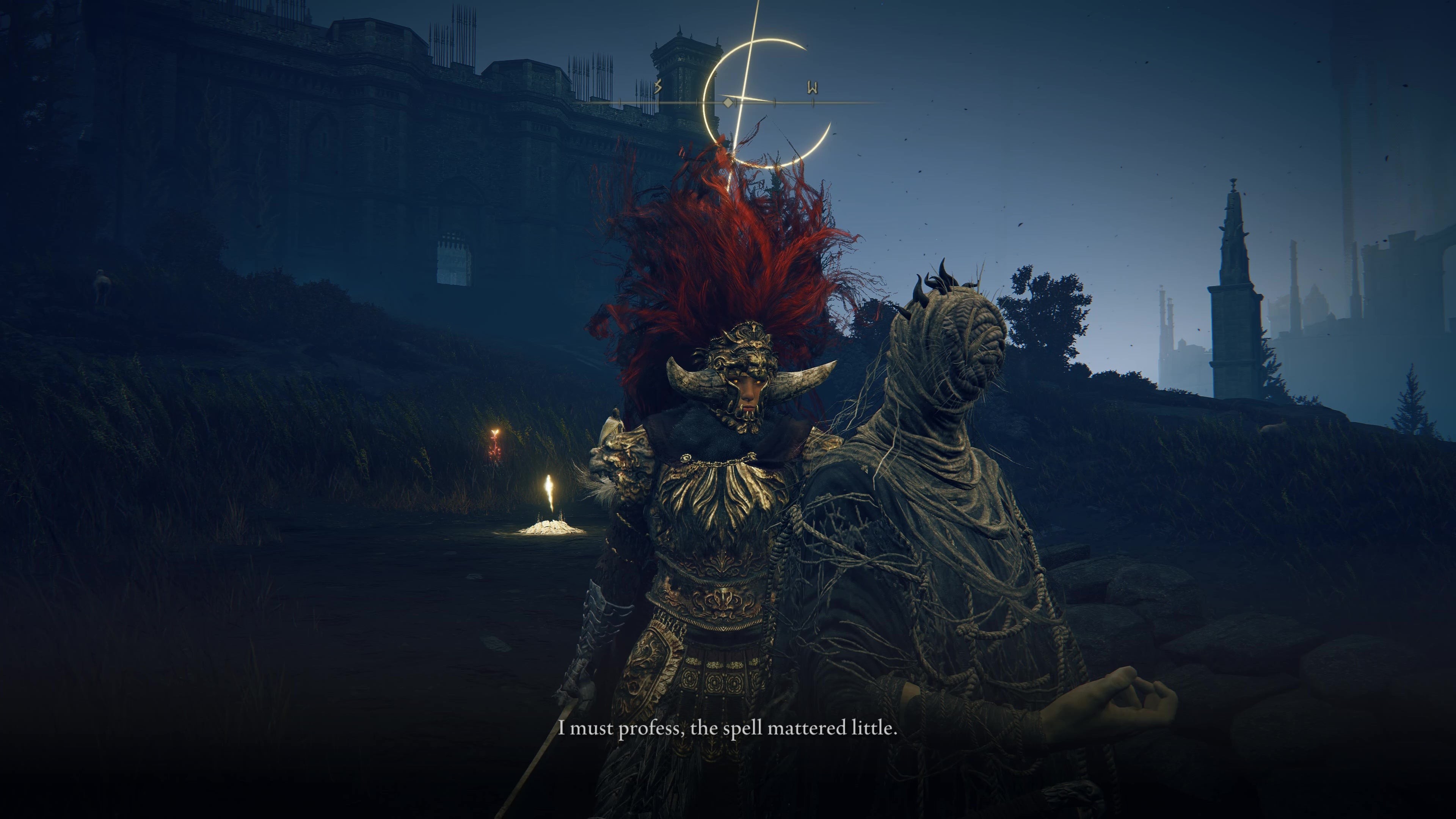 Người chơi đối thoại với Hornsent, một NPC quan trọng trong tuyến truyện của Leda ở Elden Ring Shadow of the Erdtree