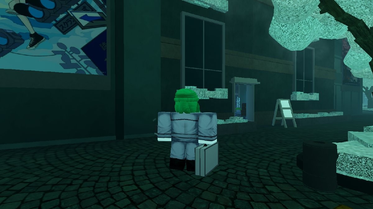 Người chơi đứng cạnh Phòng Trưng Bày Nghệ Thuật trong GHOUL RE trên Roblox