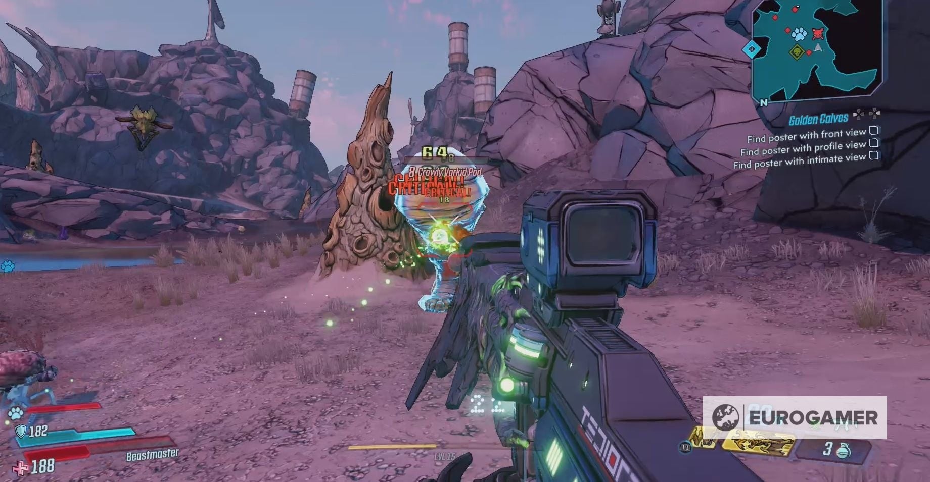 Người chơi nên tập trung tiêu diệt Bobby Crawly trước vì sát thương Sốc của nó - Borderlands 3