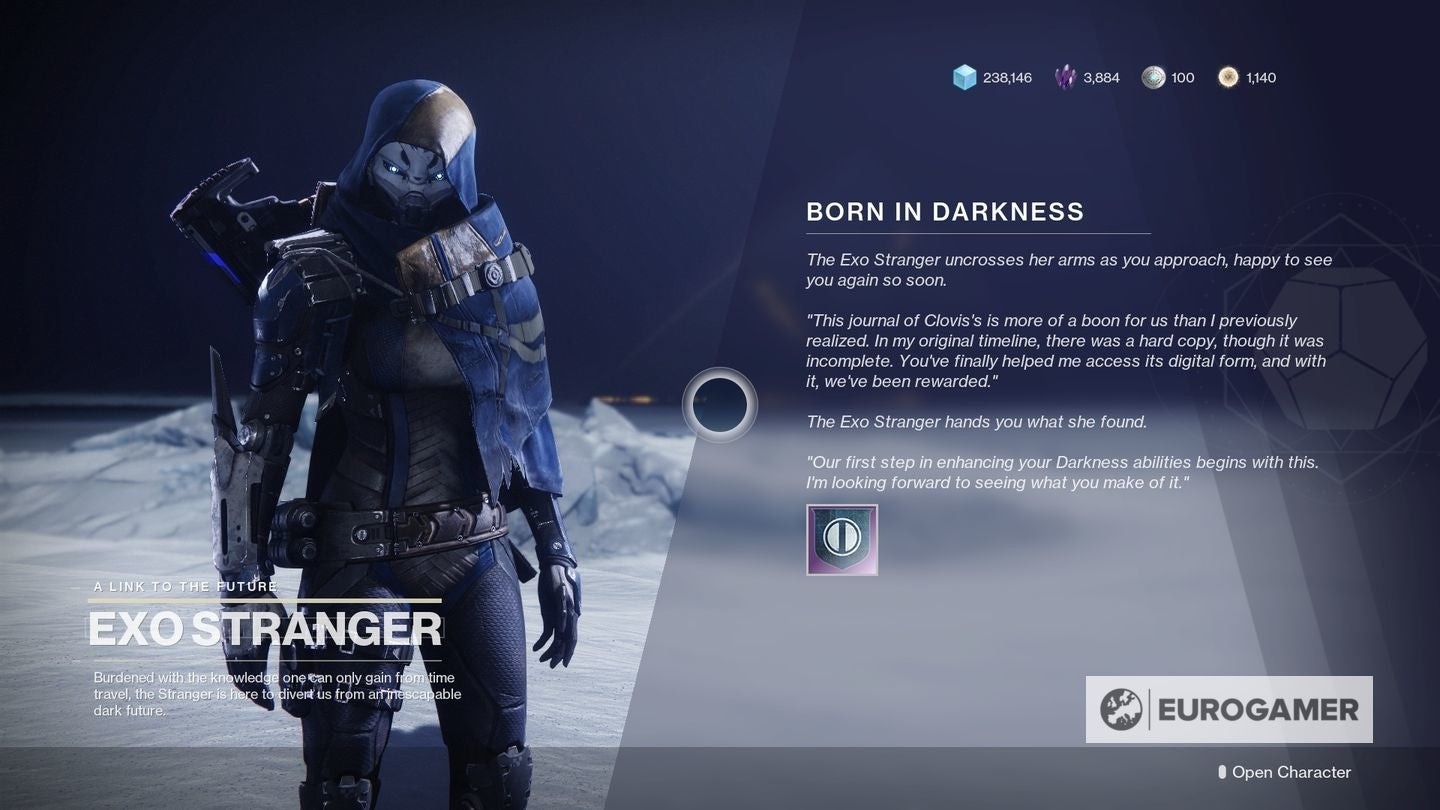 Người chơi nói chuyện với Exo Stranger sau khi hoàn thành nhiệm vụ trong Bunker E15