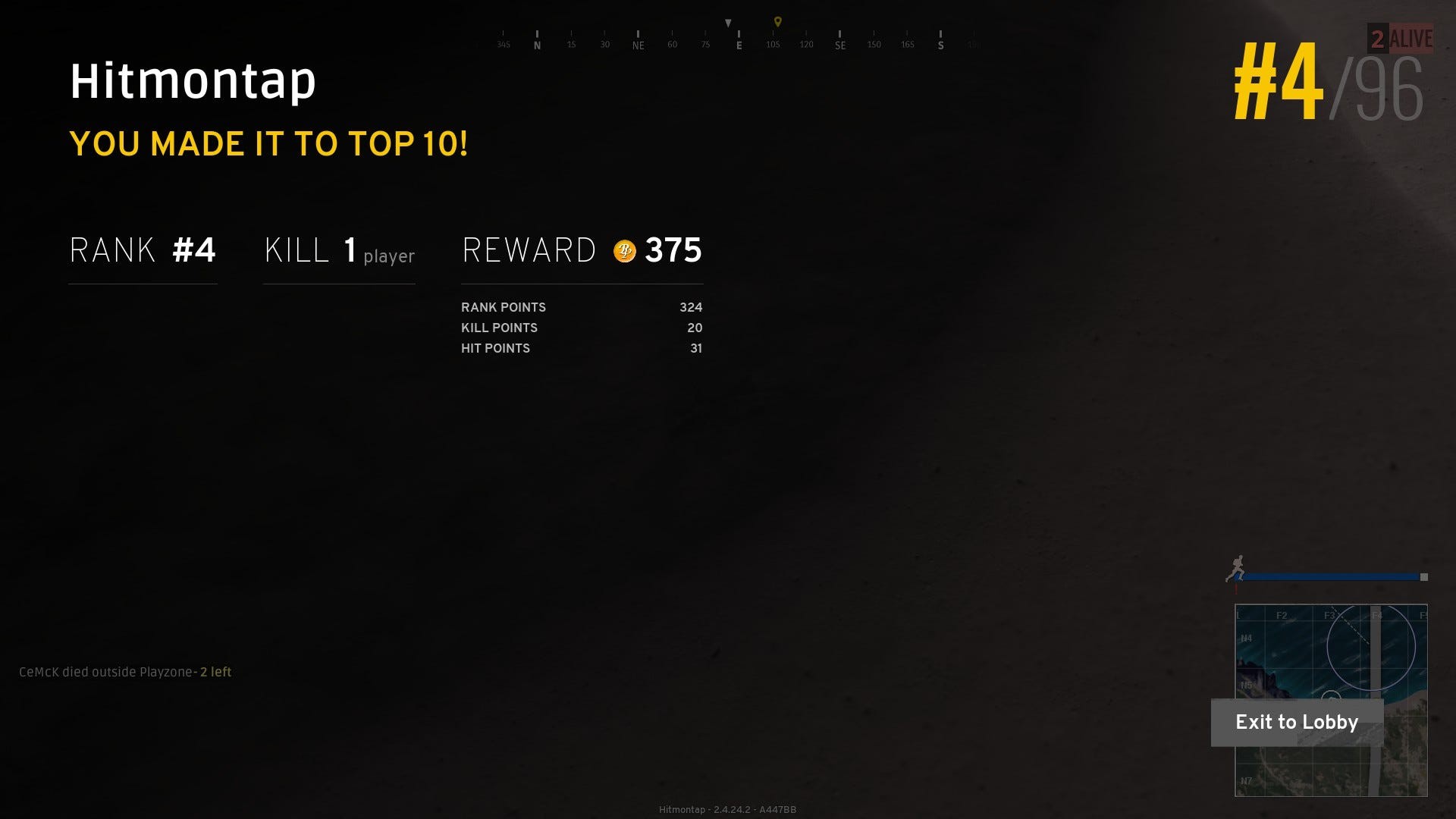 Người chơi PUBG đang bắn trả đối thủ trong một pha giao tranh