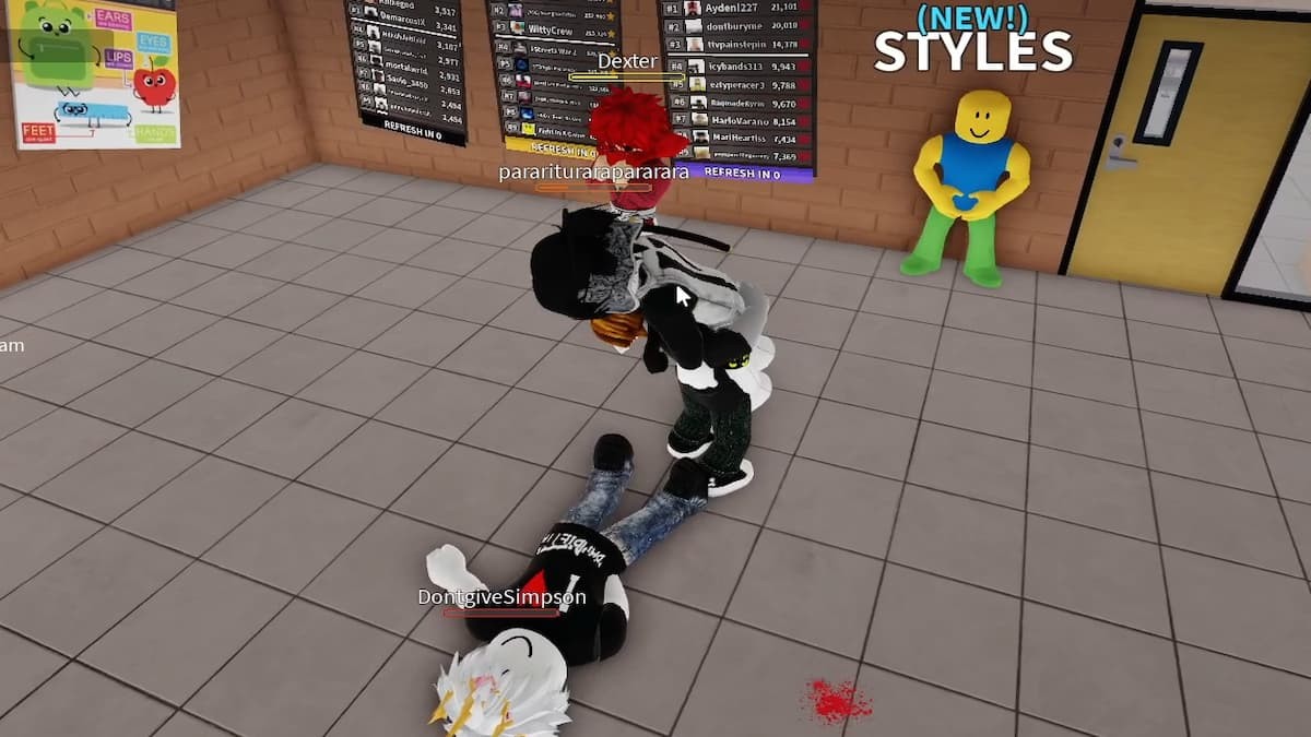 Người chơi thực hiện cú Slam trong Fight in a School