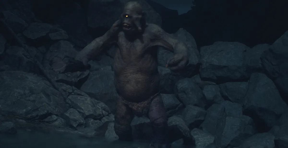 Người chơi và đồng đội chiến đấu với Cyclops khổng lồ trong Dragon's Dogma 2
