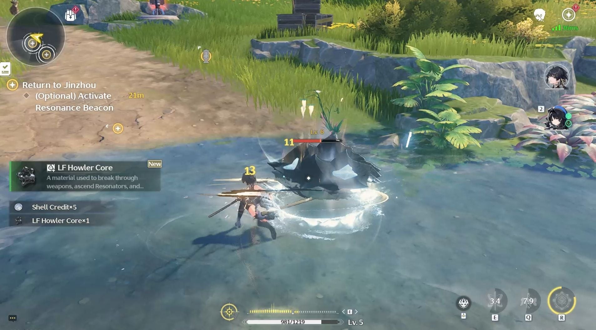 Người chơi Wuthering Waves trong chế độ co-op săn Echo cùng bạn bè