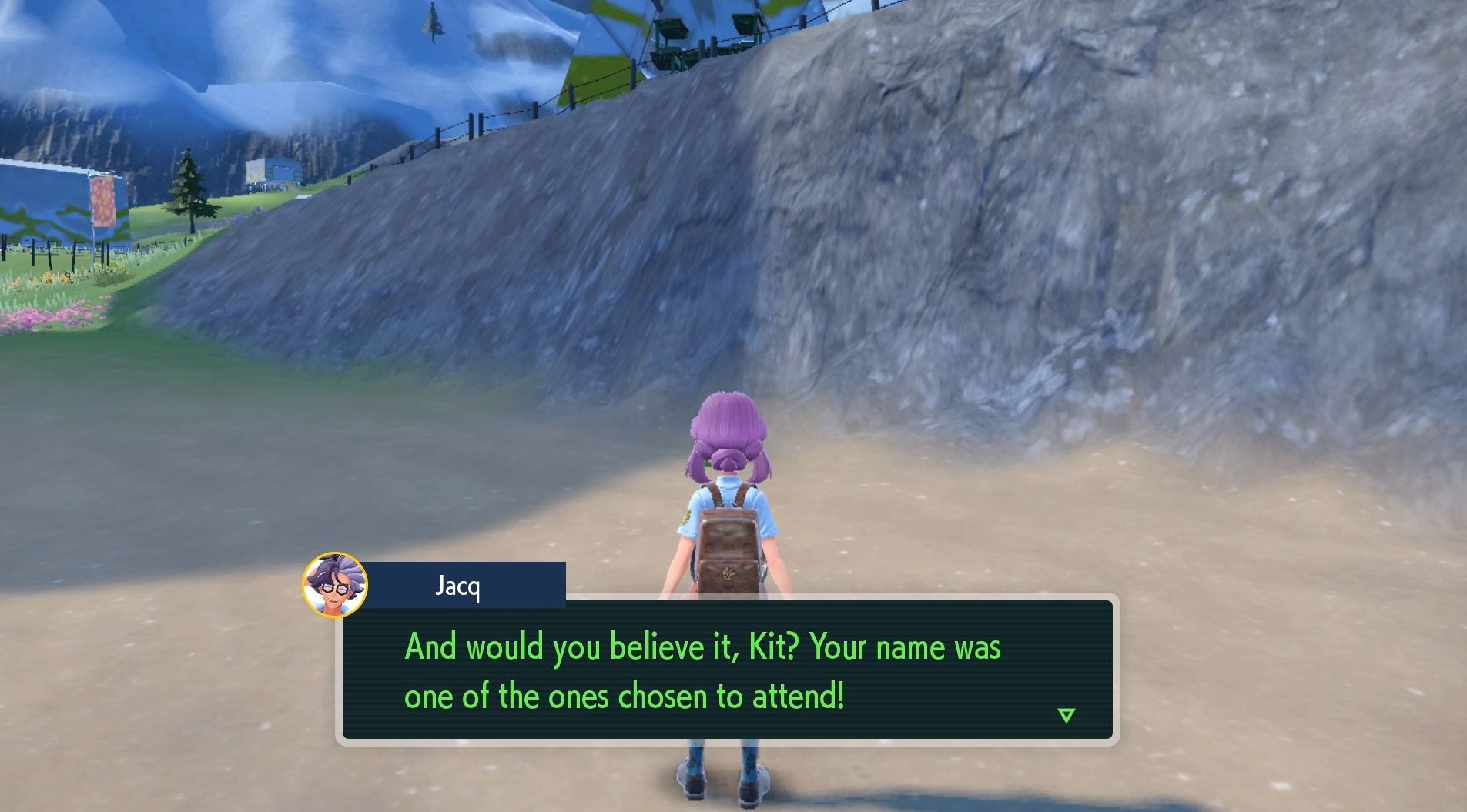 Nhân vật chính nhận cuộc gọi từ Jacq thông báo về chuyến đi đến Kitakami trong Pokémon Scarlet Violet