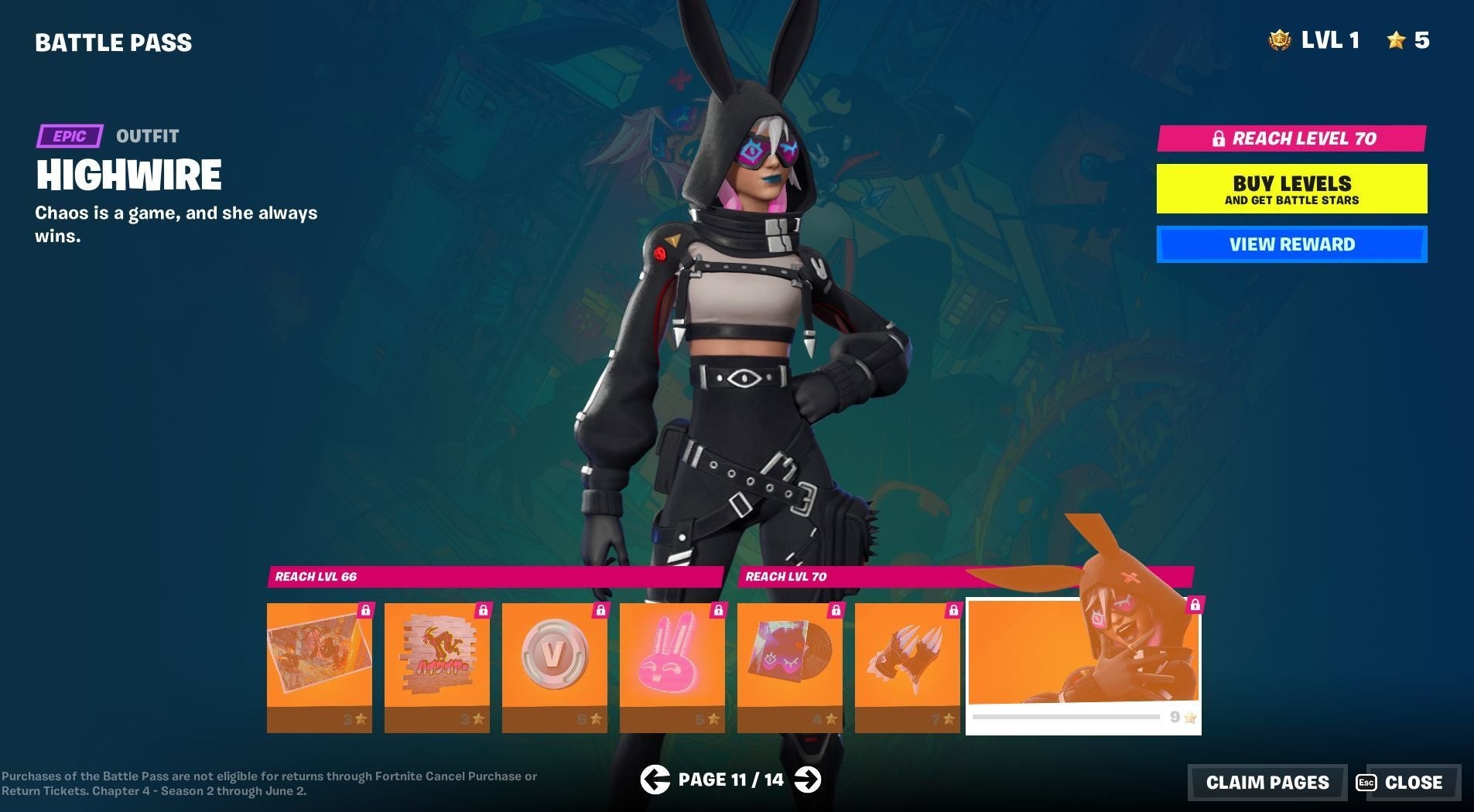 Nhân vật Eren Jaeger trong Fortnite Chapter 4 Season 2