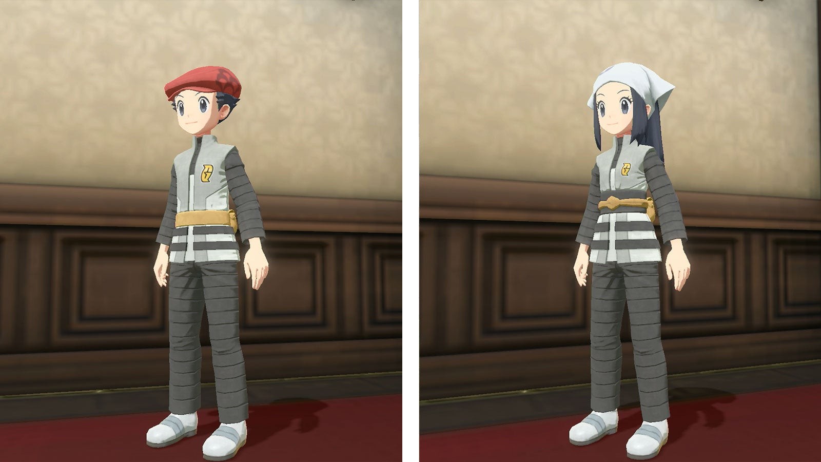 Nhân vật mặc bộ trang phục Modern Team Galactic trong Pokémon Legends: Arceus