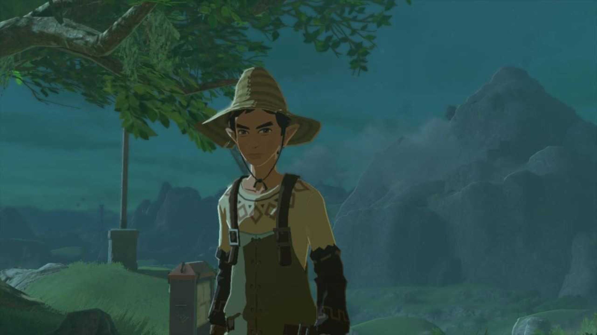 Nhân vật Medda đang chăm sóc vườn cà chua Hylian tại Làng Hateno