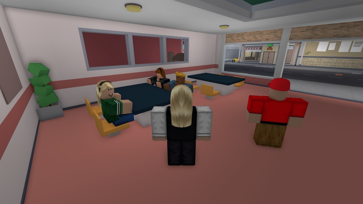 Nhân vật phục vụ bàn ăn trong game Roblox Cook Burgers