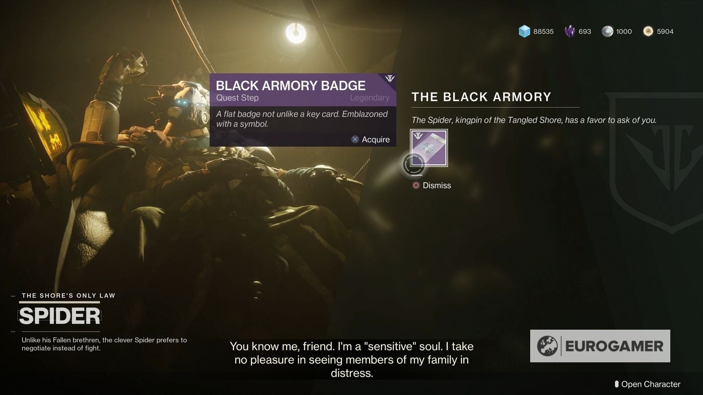 Nhân vật Spider tại Tangled Shore trong Destiny 2