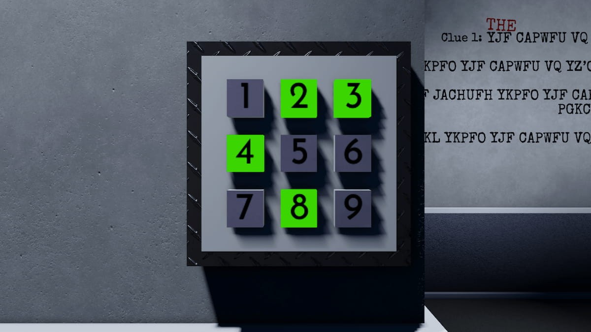 Nhập mã 3482 vào bàn phím phòng mật mã Terminal Escape Room