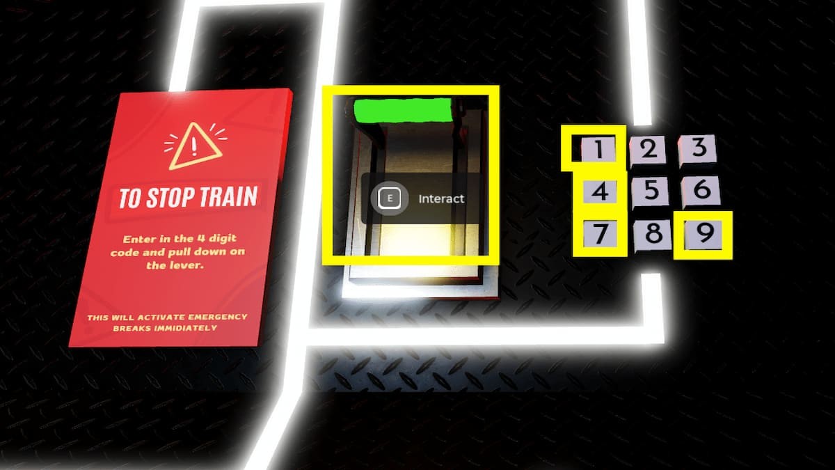Nhập mã 7941 vào bàn phím phòng điều khiển Terminal Escape Room