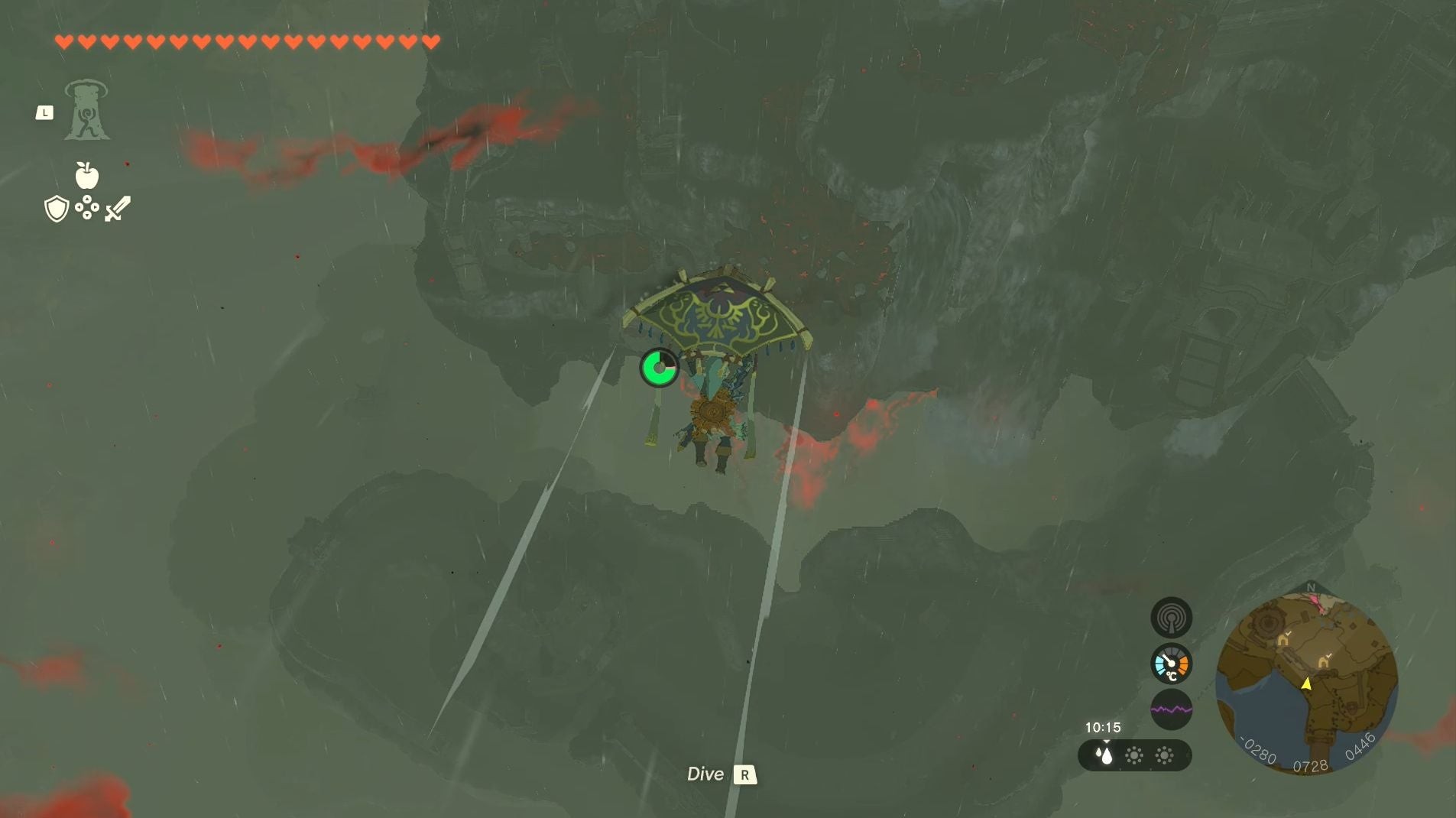 Nhảy xuống hố sâu dưới Lâu đài Hyrule