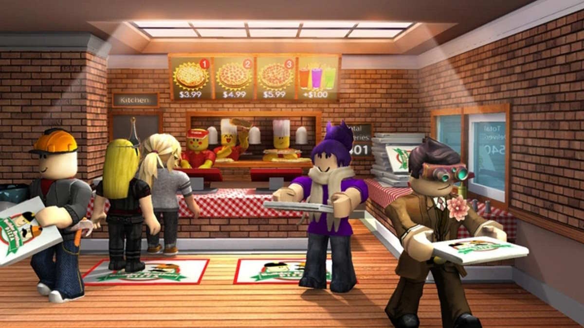Nhóm người chơi làm việc cùng nhau tại Roblox Work at a Pizza Place