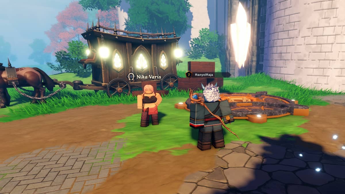 Nika Varis - NPC dịch chuyển bên ngoài Virdis Town trong Devas of Creation