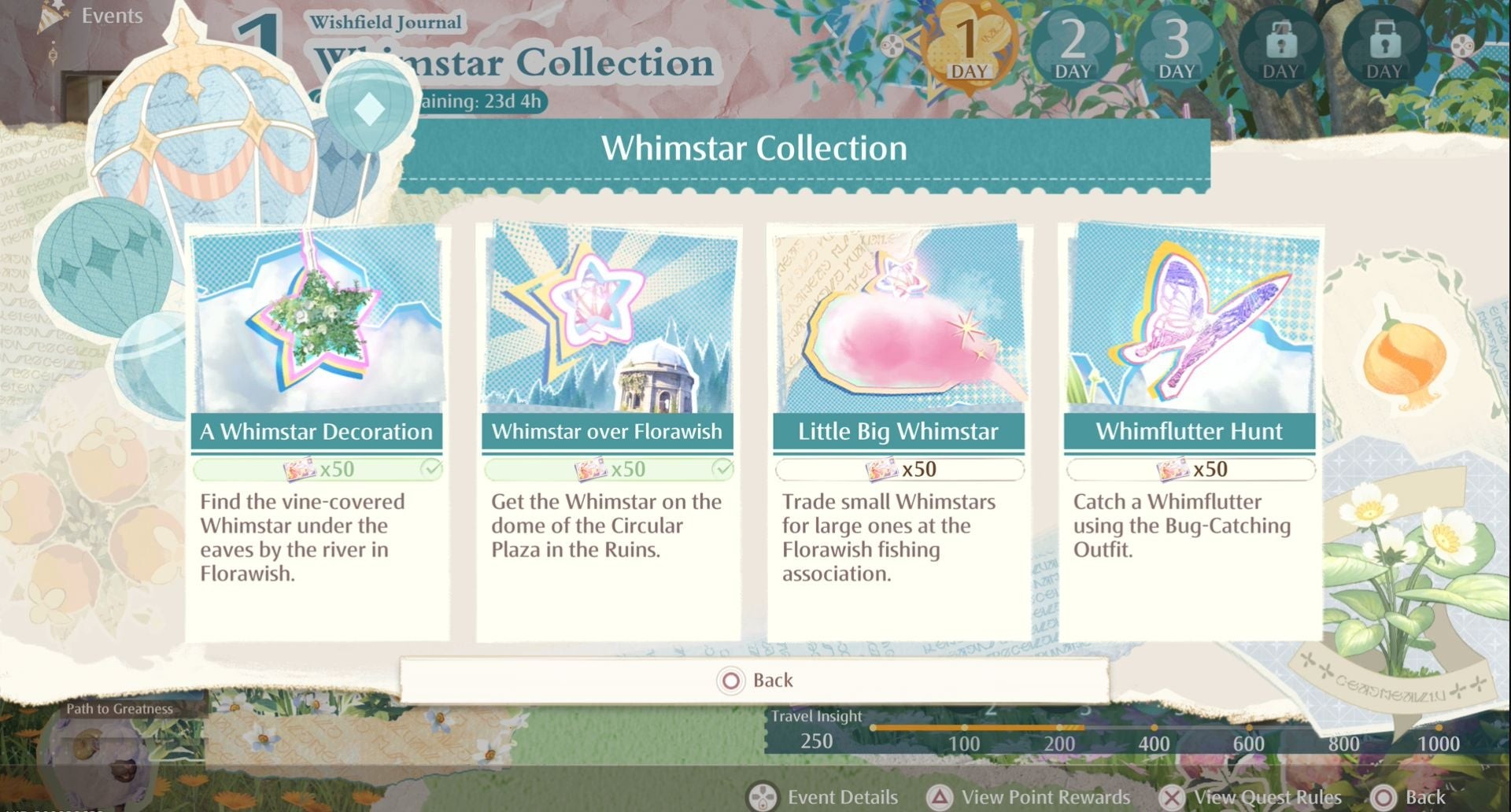 Nikki thu thập Whimstar tại Florawish trong Infinity Nikki