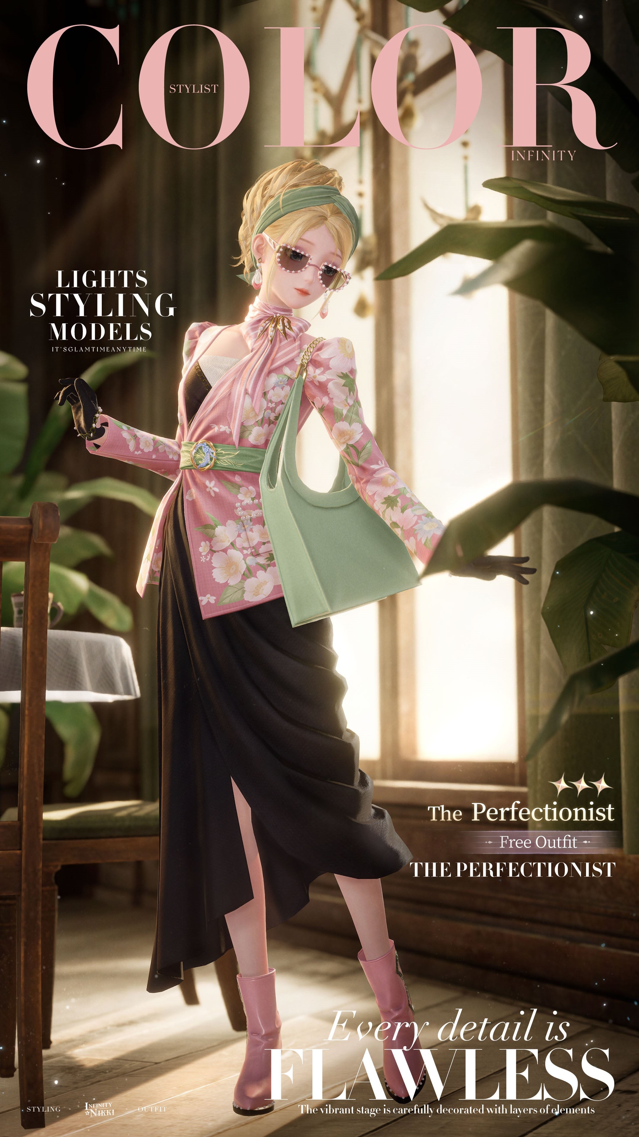 Nikki trong trang phục The Perfectionist 3 sao nhận miễn phí từ Heartfelt Gifts Infinity Nikki