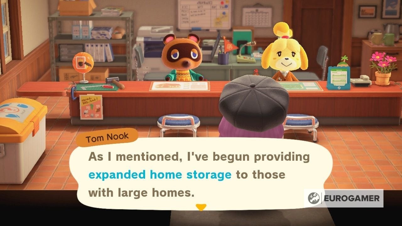 Nói chuyện với Tom Nook về lưu trữ